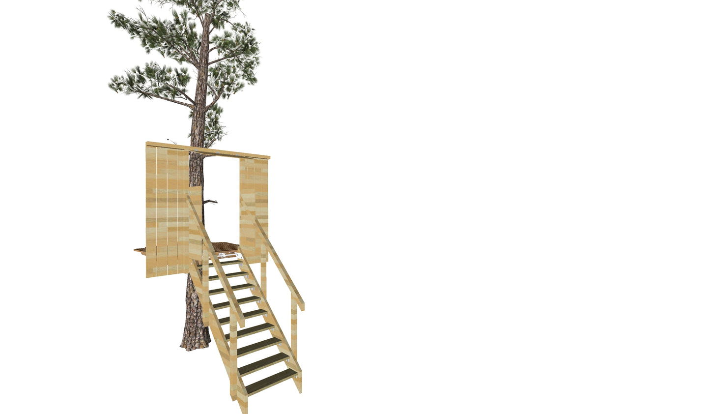 Lärchen Treppe mit Tür