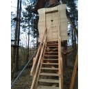 Lärchen Treppe mit Tür 3,5m Plattformhöhe Bausatz